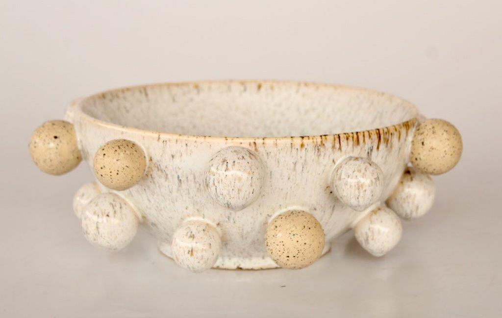 Cream Speckled Fruit Bowl
